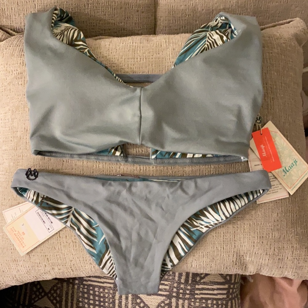 Maaji Reversible Palms Bikini Medium NWT